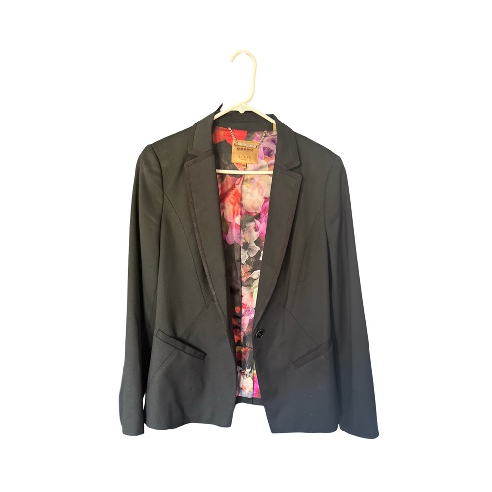Women's Ted Baker Black Blazer with Floral Lining
